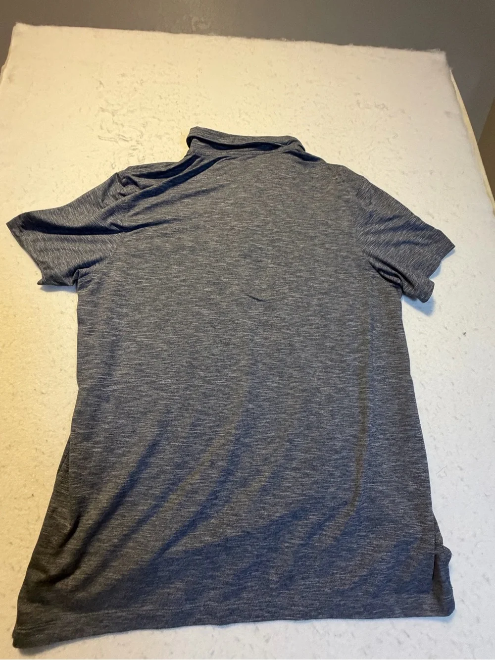 J. Crew Men's Heathered Blue-Gray Polo Shirt